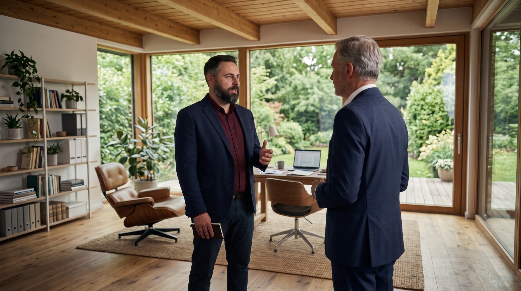 Bartek Filipek in conversation with a CEO in a bright office